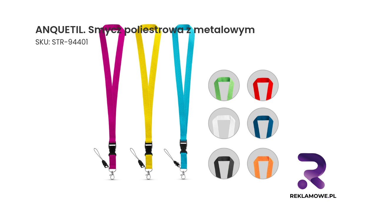 Smycz poliestrowa ANQUETIL z metalowym karabińczykiem