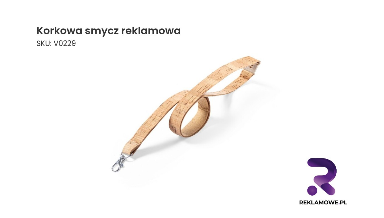 Korkowa smycz reklamowa z logo firmy
