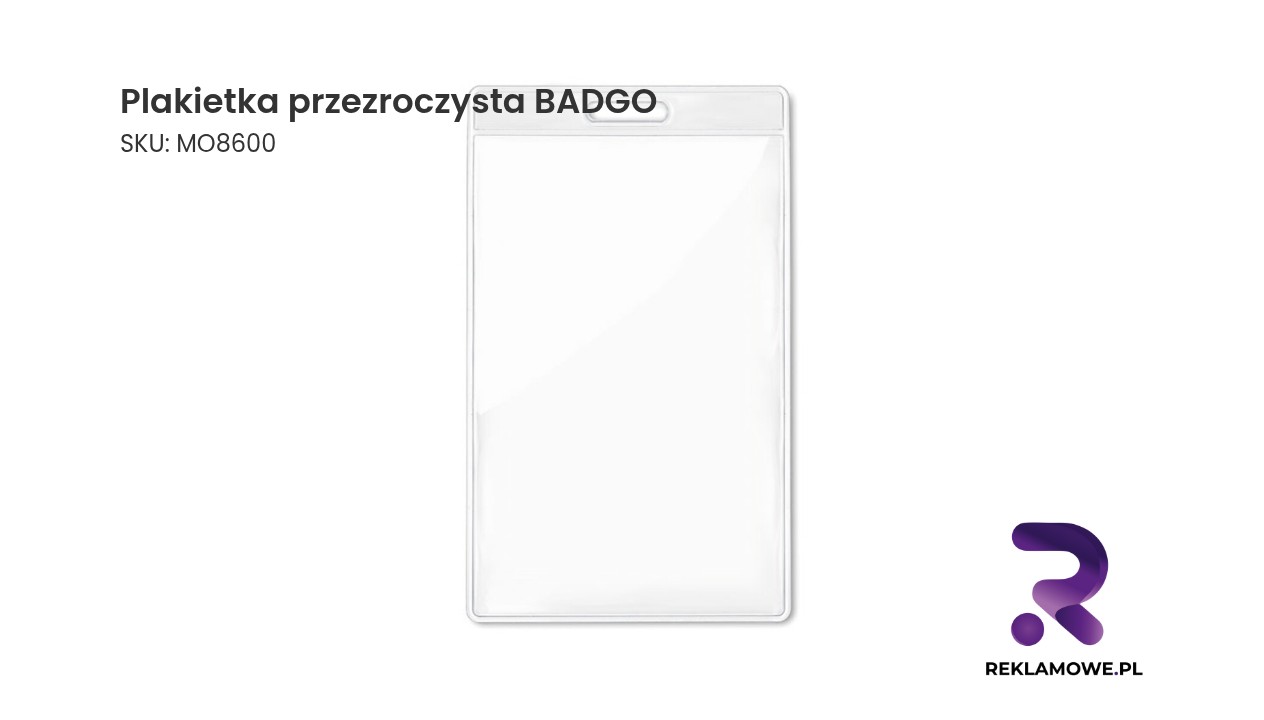Plakietka przezroczysta z logo BADGO
