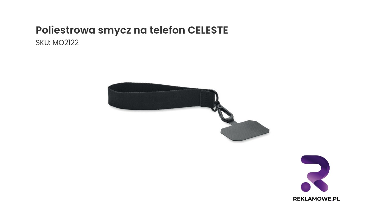 Poliestrowa smycz na telefon Celeste w kolorze niebieskim