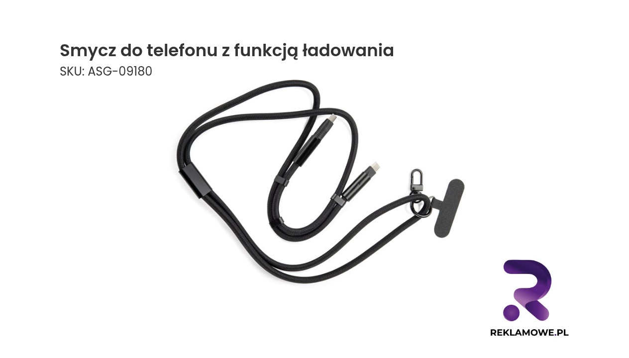 Smycz do telefonu z wbudowanym kablem do ładowania
