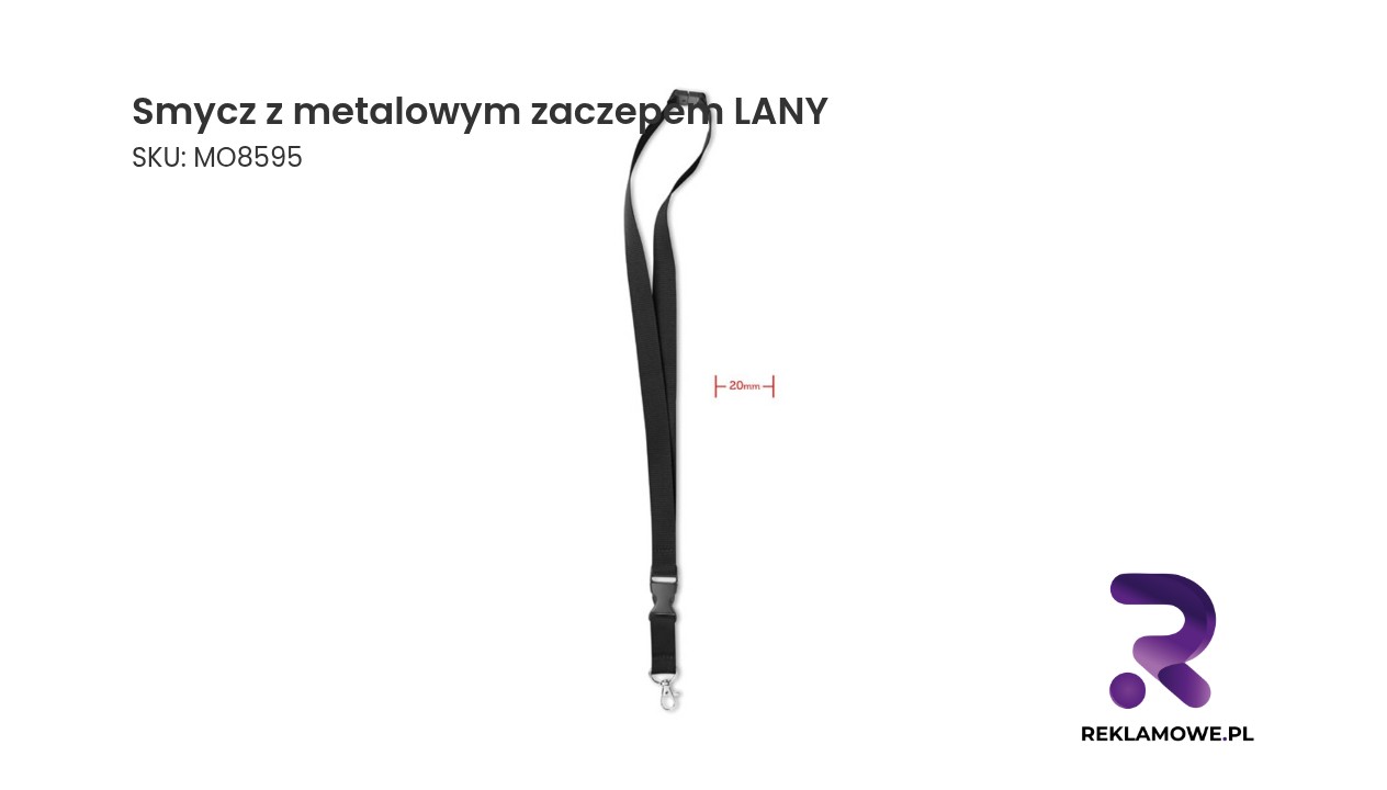 Smycz z metalowym zaczepem LANY Smycz z metalowym zaczepem LANY